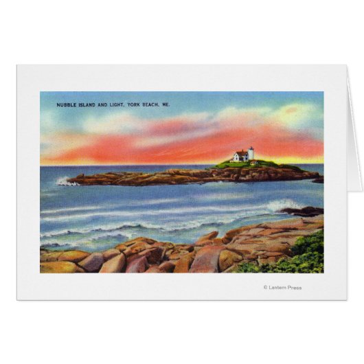 View of Nubble Island and the Lighthouse Cards (Front Horizontal)