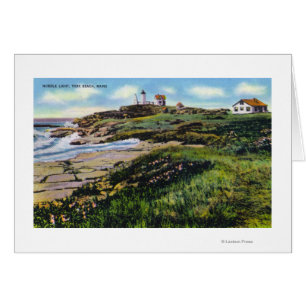 View of Nubble Lighthouse from York Beach Cards
