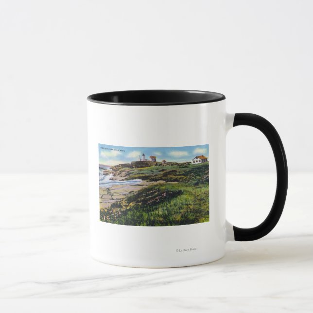 View of Nubble Lighthouse from York Beach Mug (Right)