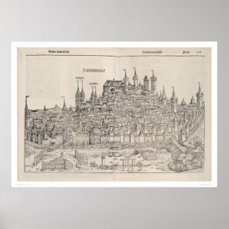 View of Nuremberg from Nuremberg Chronicle (1458) Poster