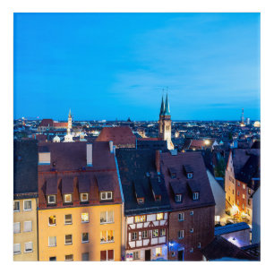 View of Nuremberg old town at night Acrylic Print