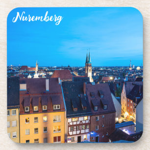 View of Nuremberg old town at night Beverage Coaster