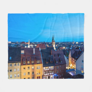 View of Nuremberg old town at night Fleece Blanket