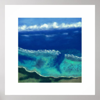 View of Okinawa Sea (Zen Square) Poster