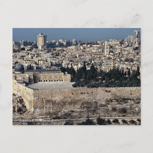 View of Old City from Mount of Olives Jerusalem Postcard