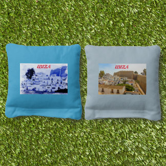 View of old Ibiza on Cornhole Bags
