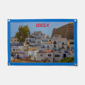 View of old Ibiza on pennant