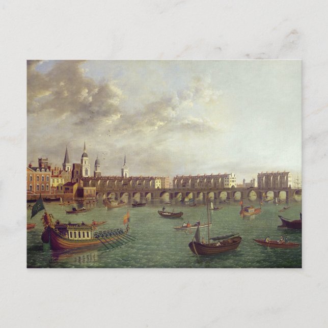 View of Old London Bridge Postcard (Front)