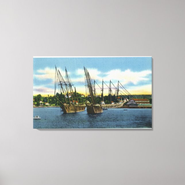 View of Old Shipwrecks in the Harbor Canvas Print (Front)