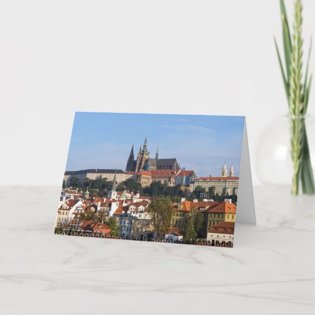 View of old town and Prague castle, Czech Republic Card (Front)