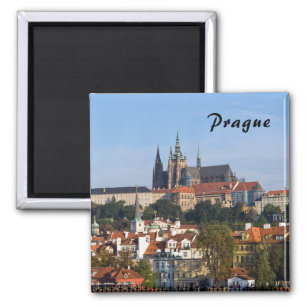 View of old town and Prague castle, Czech Republic Magnet