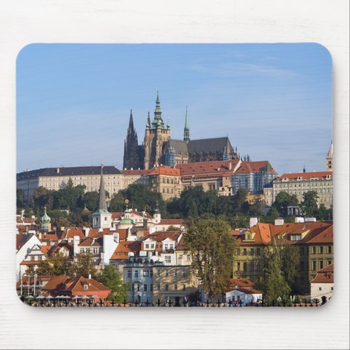 View of old town and Prague castle Czech Republic Mouse Pad