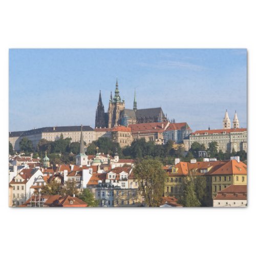 View of old town and Prague castle Czech Republic Tissue Paper