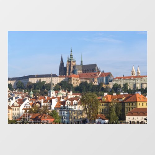 View of old town and Prague castle Czech Republic Window Cling