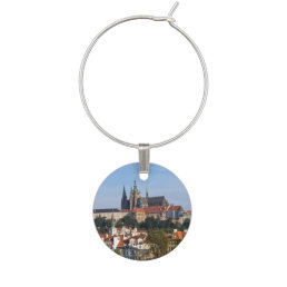 View of old town and Prague castle, Czech Republic Wine Charm