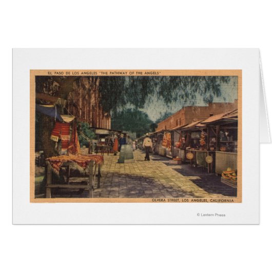 View of Olvera St. (El Paso de Los Angeles) Cards (Front Horizontal)