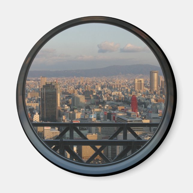 View of Osaka Japan from Umeda Sky building Magnet (Front)