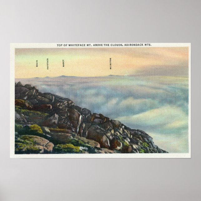 View of Other Adirondack Mts above the Clouds Poster (Front)