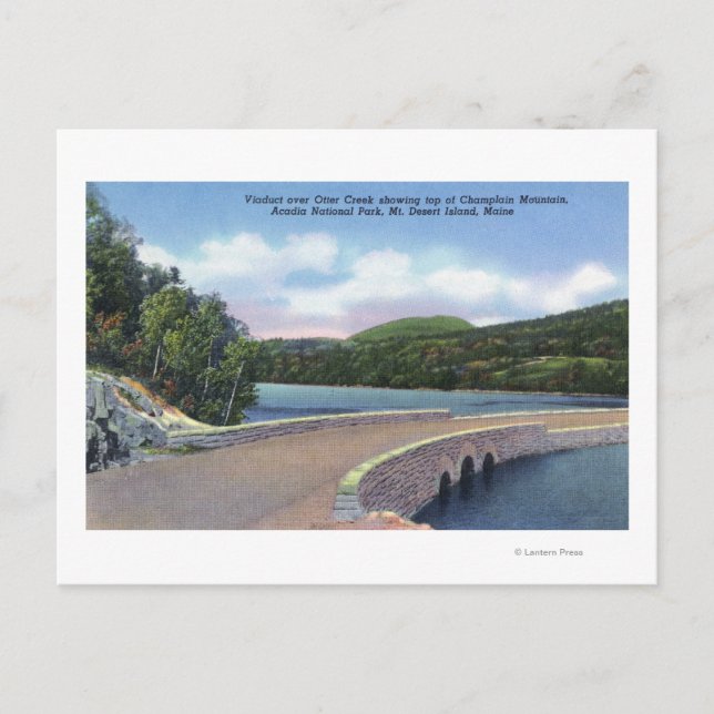 View of Otter Creek Viaduct, Champlain Mt. Postcard (Front)