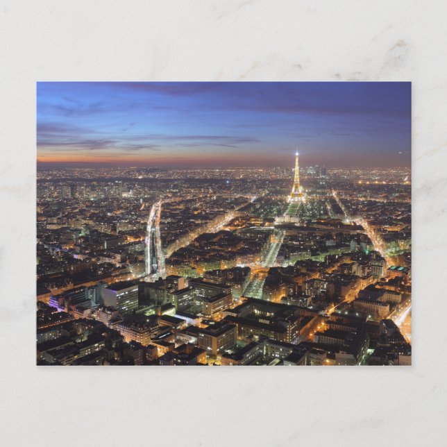 View of Paris at Night PostCard (Front)