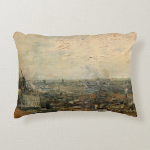 View of Paris from Montmartre by Vincent van Gogh Accent Pillow