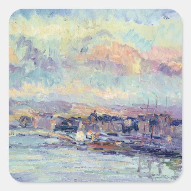 View of Paris (oil on canvas) Square Sticker (Front)