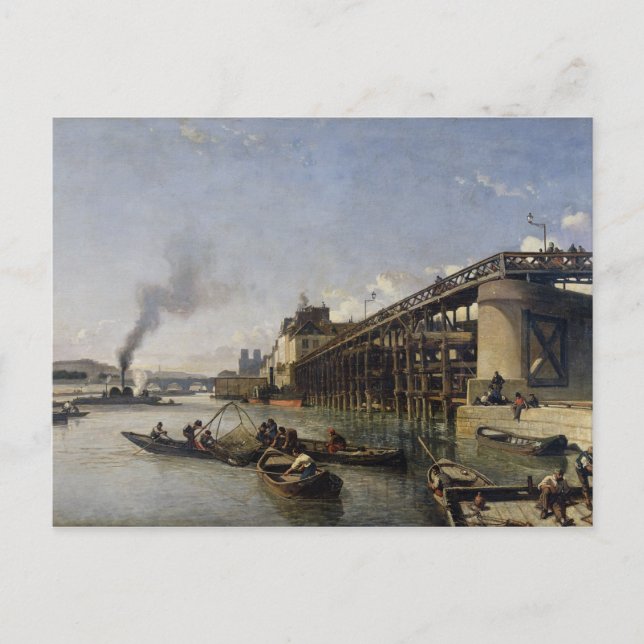 View of Paris, the Seine or l'Estacade, 1853 Postcard (Front)