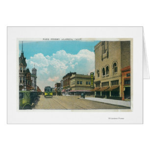 View of Park Street, Street CarAlameda, CA Cards