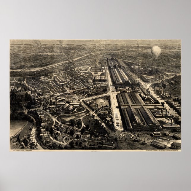 View of Philadelphia's Centennial Exposition 1876 Poster (Front)