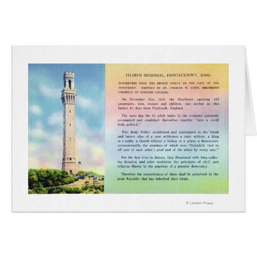 View of Pilgrim Memorial and Brief Information Cards (Front Horizontal)