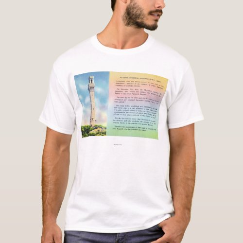 View of Pilgrim Memorial and Brief Information T_Shirt