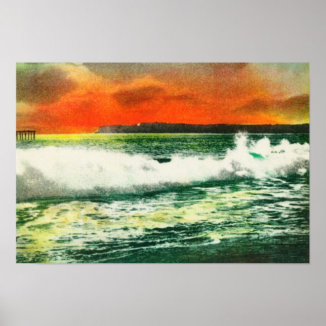 View of Point Loma at SunsetCoronado, CA Poster (Front)