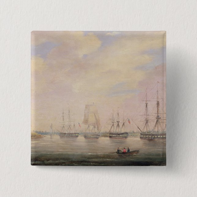 View of Port Adelaide, South Australia Button (Front)