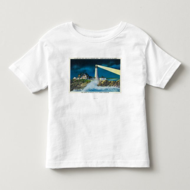 View of Portland Head Lighthouse on Casco Bay Toddler T-shirt (Front)