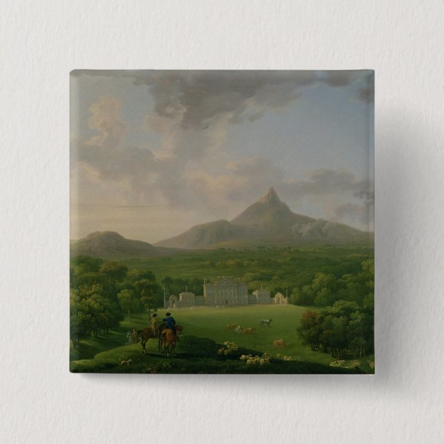 View of Powerscourt, County Wicklow, c.1760-2 (oil Button (Front)