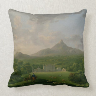 View of Powerscourt, County Wicklow, c.1760-2 (oil Throw Pillow