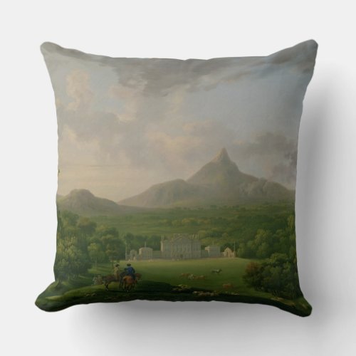 View of Powerscourt County Wicklow c1760_2 oil Throw Pillow