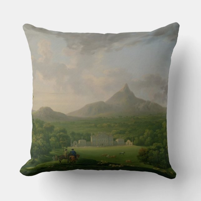 View of Powerscourt, County Wicklow, c.1760-2 (oil Throw Pillow (Front)