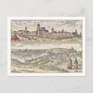 View of Prague showing (above) the Imperial Palace Postcard