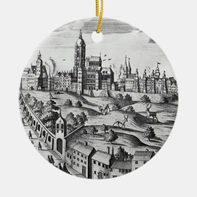 View of Prague showing the Imperial Palace and the Ceramic Ornament (Front)