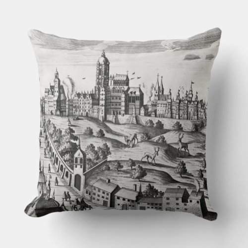 View of Prague showing the Imperial Palace and the Throw Pillow