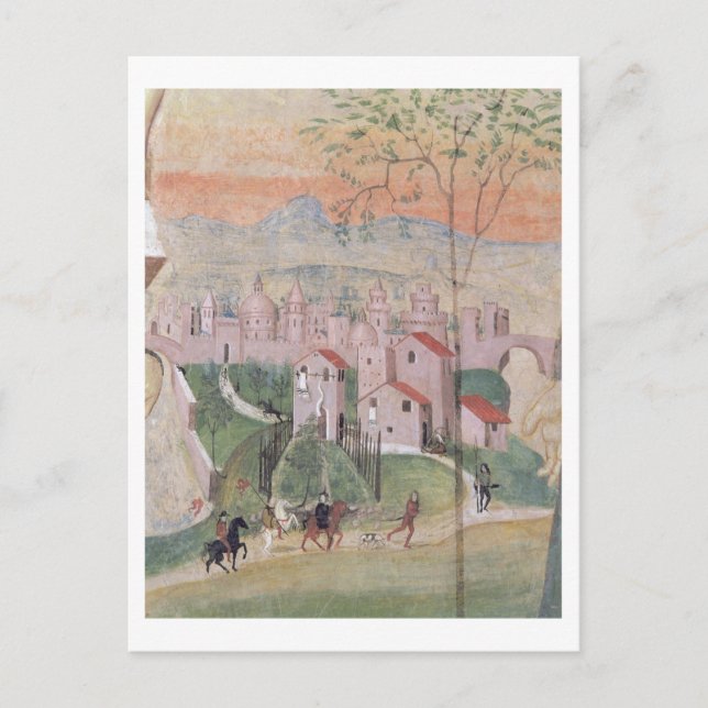 View of Prato City, detail from the Crucifixion, f Postcard (Front)