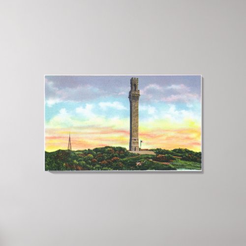 View of Provincetown Pilgrim Memorial Monument Canvas Print