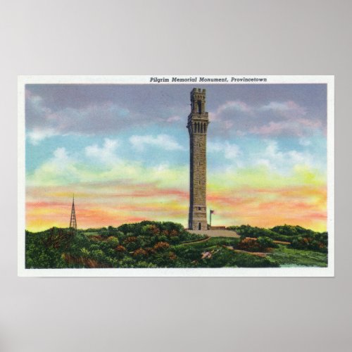 View of Provincetown Pilgrim Memorial Monument Poster