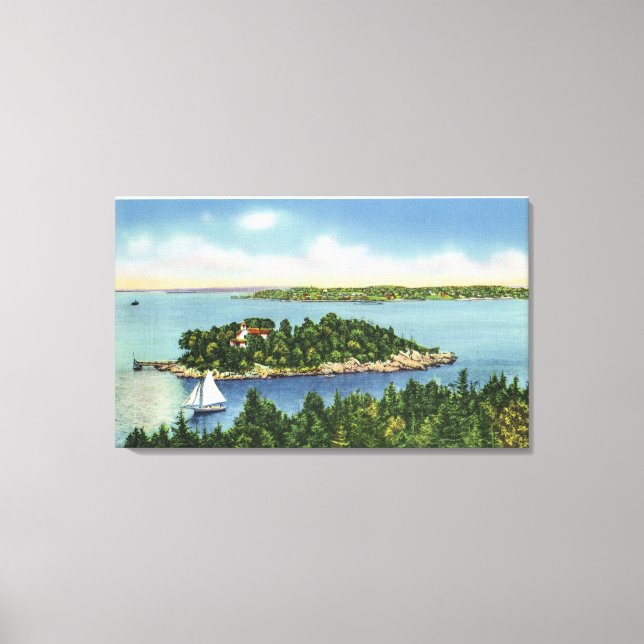 View of Pumkin Knob and Long Island Canvas Print (Front)