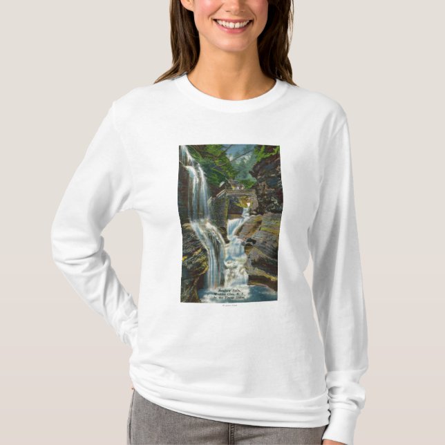 View of Rainbow Falls and Bridge T-Shirt (Front)