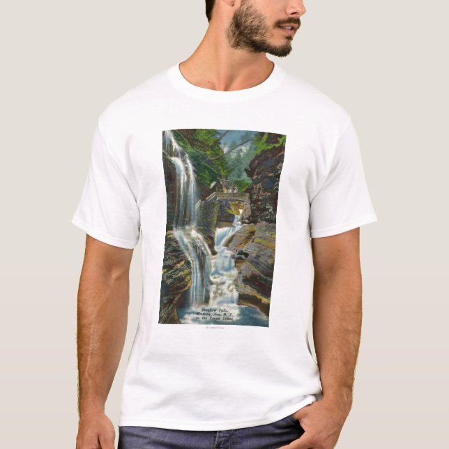 View of Rainbow Falls and Bridge T-Shirt (Front)