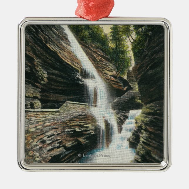 View of Rainbow Falls Metal Ornament (Front)