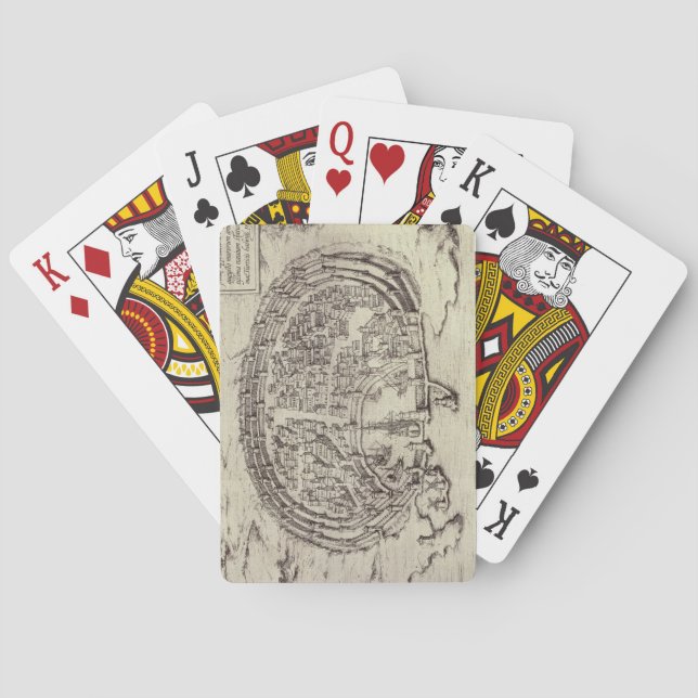 View of Rhodes, from 'Theatre of the Main Towns in Poker Cards (Back)