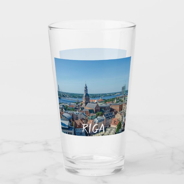 View of Riga city center from above Glass (Front)